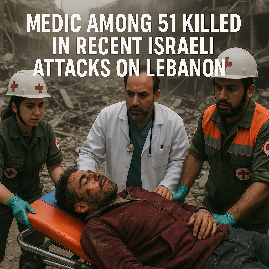Illustration of Medics Among 51 Killed in Recent Israeli Attacks on Lebanon
