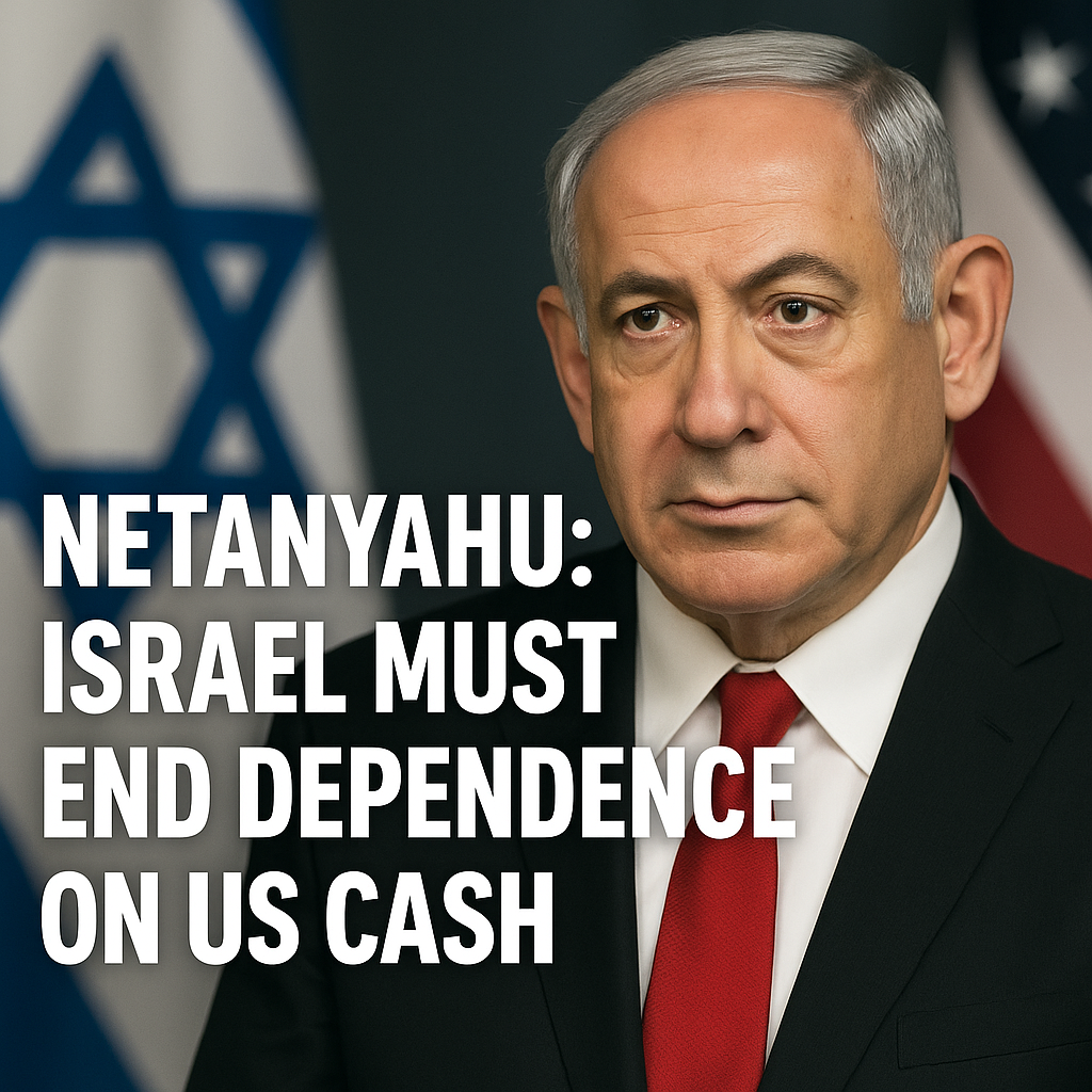 Illustration of Netanyahu: Israel Must End Dependence on US Cash