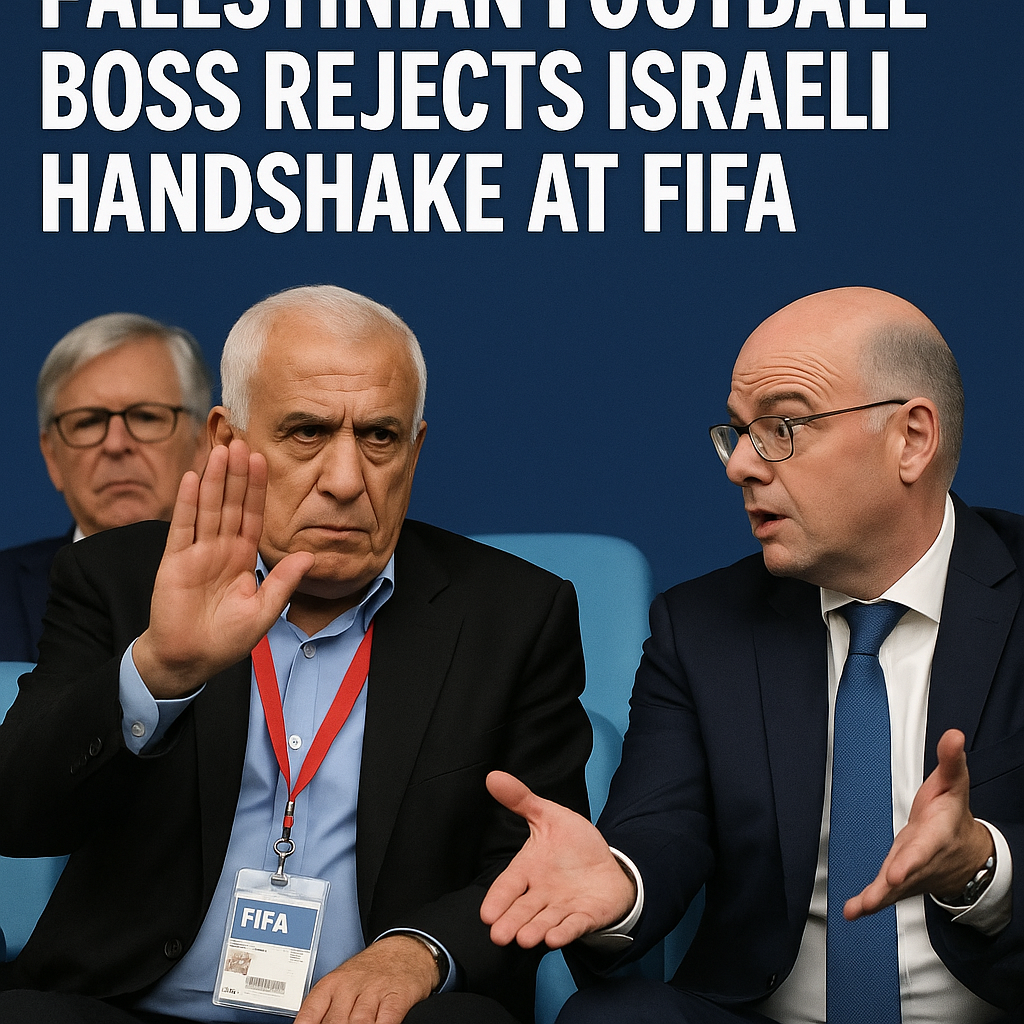 Illustration of Palestinian Football Boss Rejects Israeli Handshake at FIFA