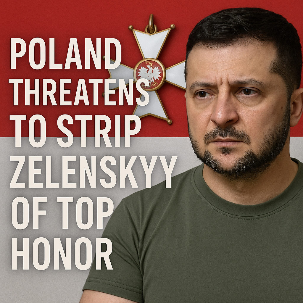 Illustration of Poland Threatens to Strip Zelenskyy of Top Honor