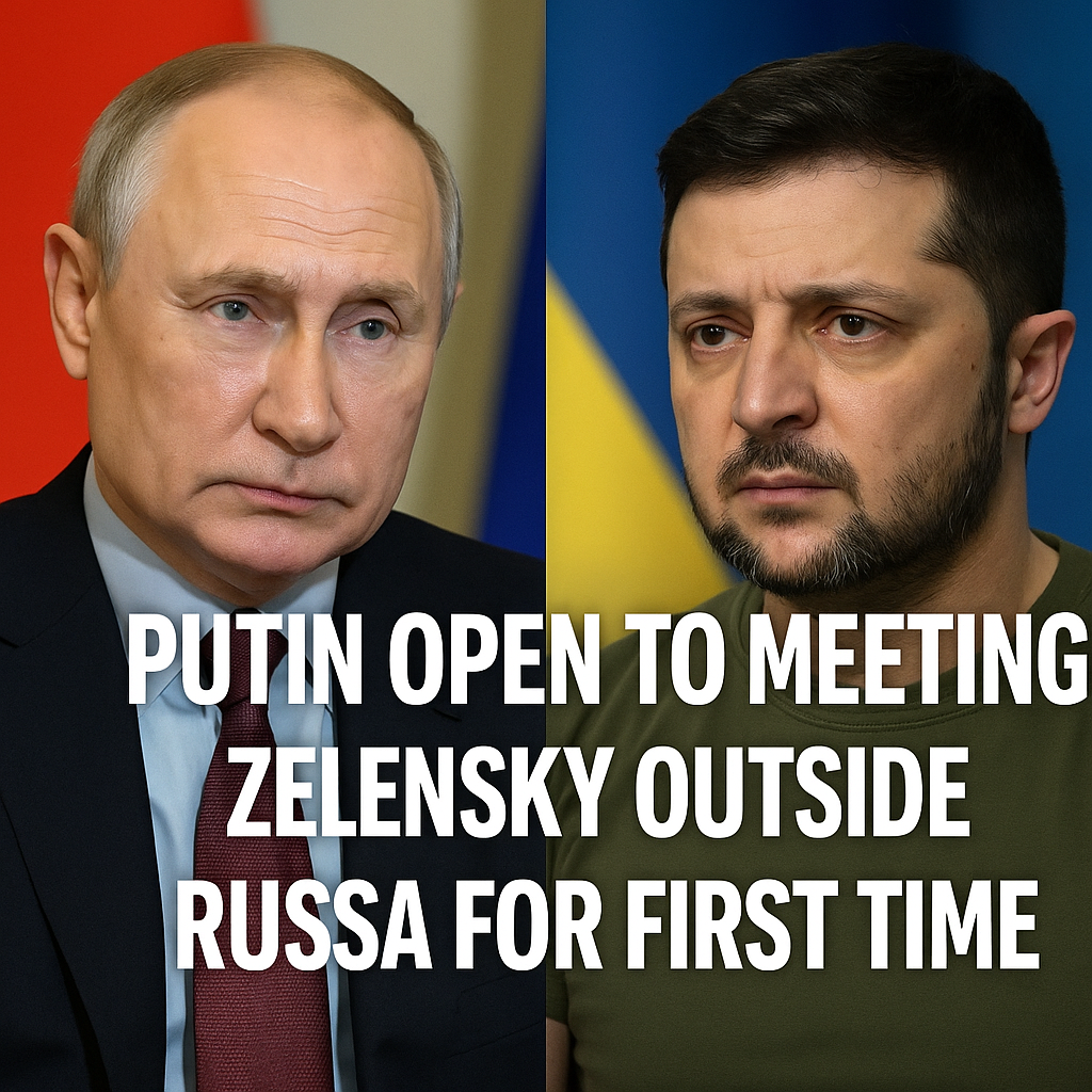 Illustration of Putin Open to Meeting Zelensky Outside Russia for First Time