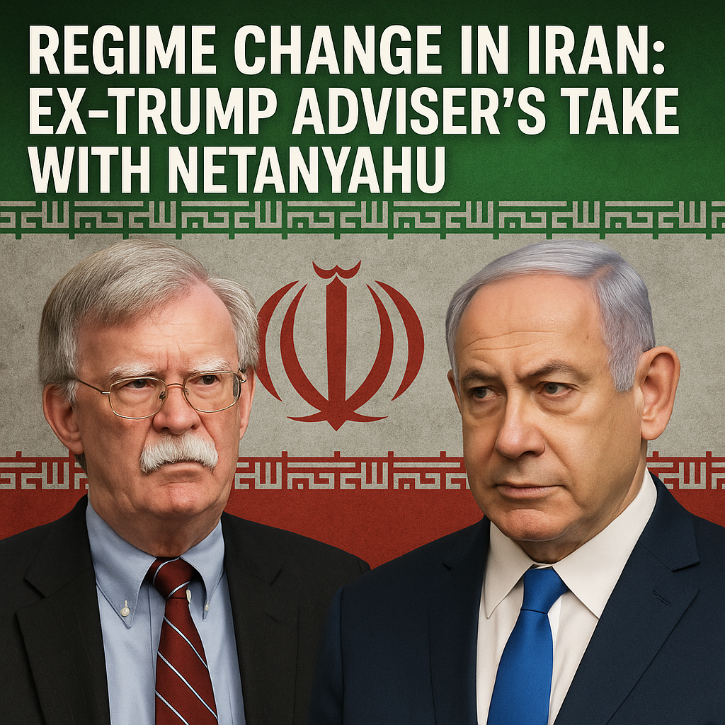 Illustration of Regime Change in Iran: Ex-Trump Adviser's Take with Netanyahu