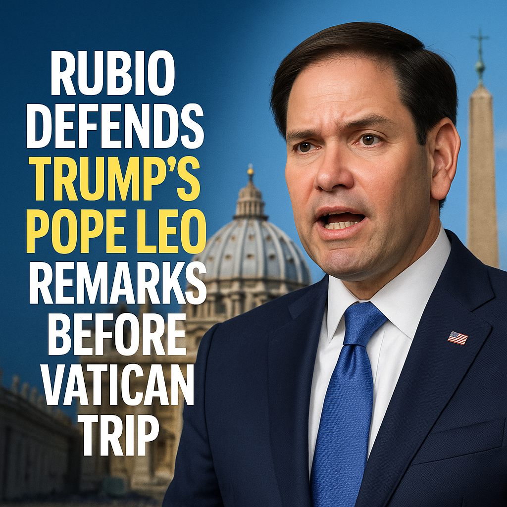 Illustration of Rubio Defends Trump’s Pope Leo Remarks Before Vatican Trip