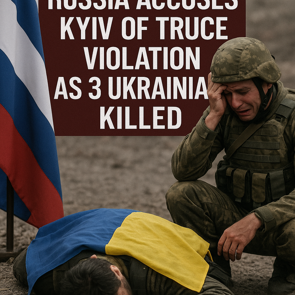 Illustration of Russia Accuses Kyiv of Truce Violation as 3 Ukrainians Killed