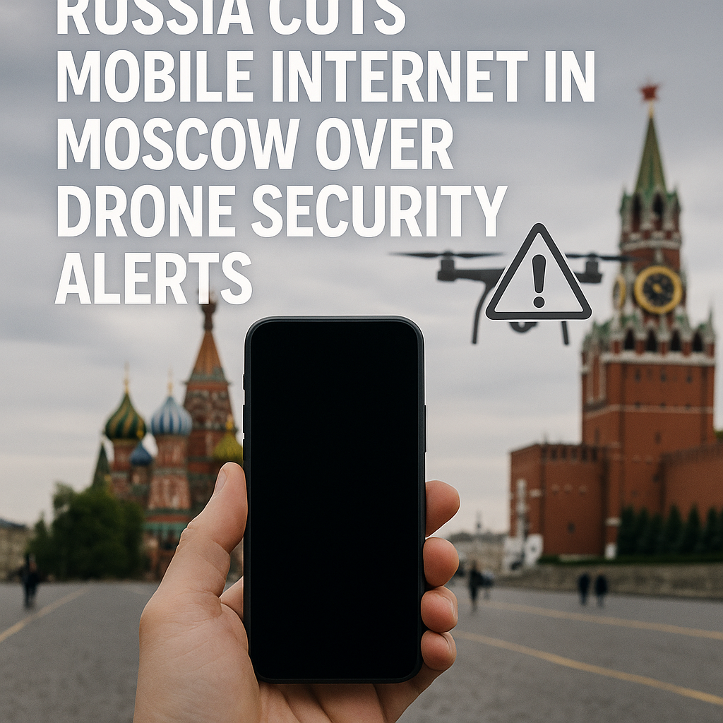 Illustration of Russia Cuts Mobile Internet in Moscow Over Drone Security Alerts