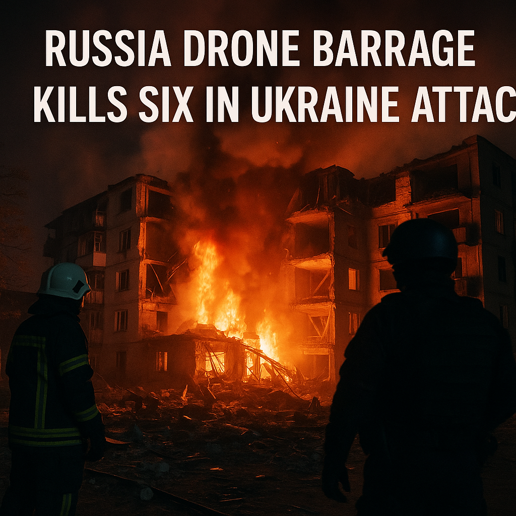 Illustration of Russia Drone Barrage Kills Six in Ukraine Attack