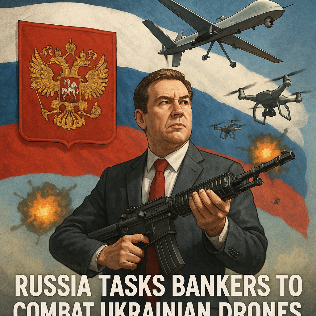 Illustration of Russia Tasks Bankers to Combat Ukrainian Drones