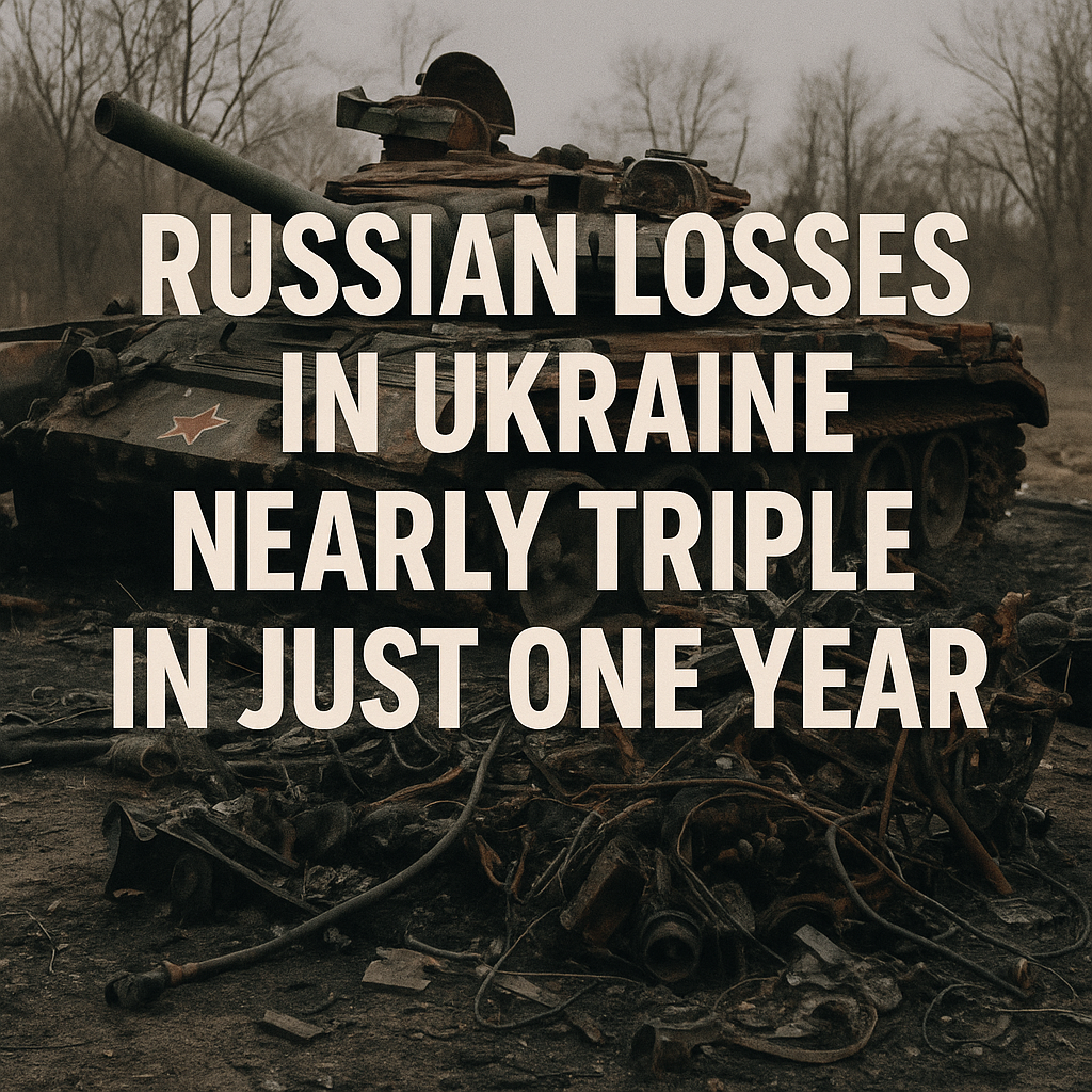 Illustration of Russian Losses in Ukraine Nearly Triple in Just One Year