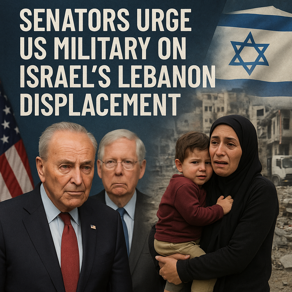 Illustration of Senators Urge US Military on Israel's Lebanon Displacement