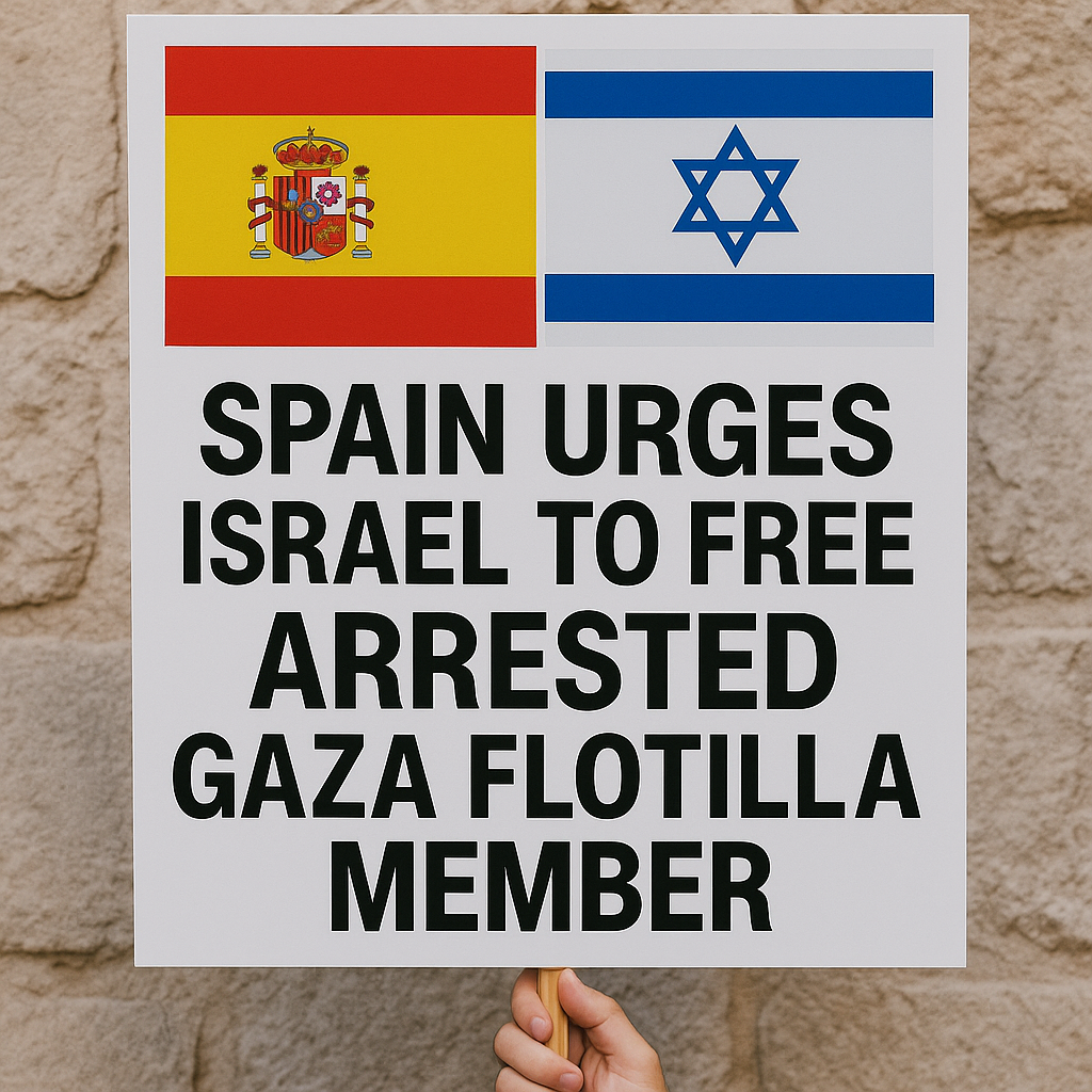 Illustration of Spain Urges Israel to Free Arrested Gaza Flotilla Member