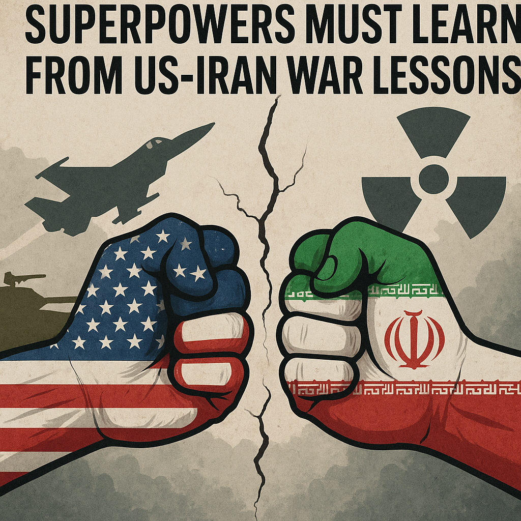 Illustration of Superpowers Must Learn from US-Iran War Lessons