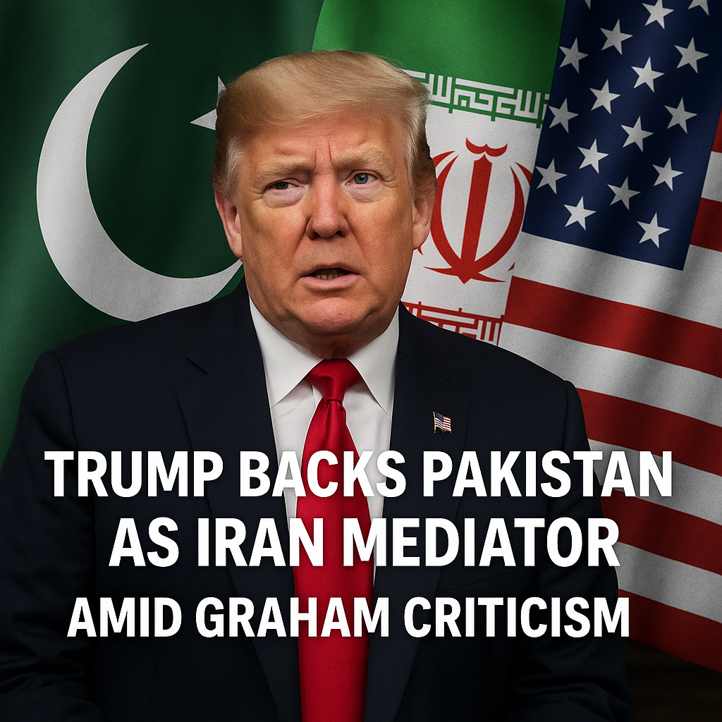 Illustration of Trump Backs Pakistan as Iran Mediator Amid Graham Criticism