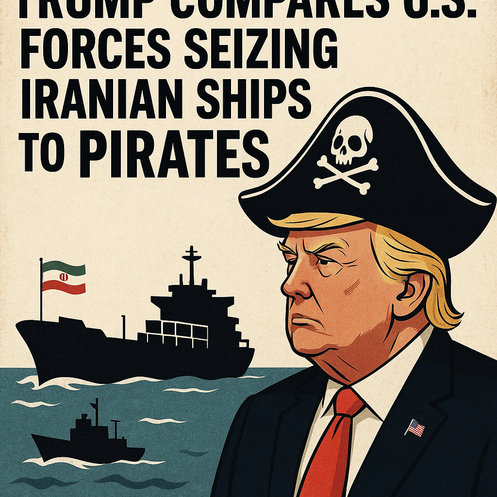 Illustration of Trump Compares U.S. Forces Seizing Iranian Ships to Pirates