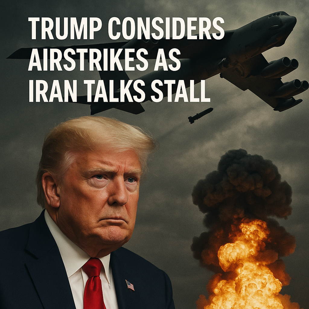 Illustration of Trump Considers Airstrikes as Iran Talks Stall