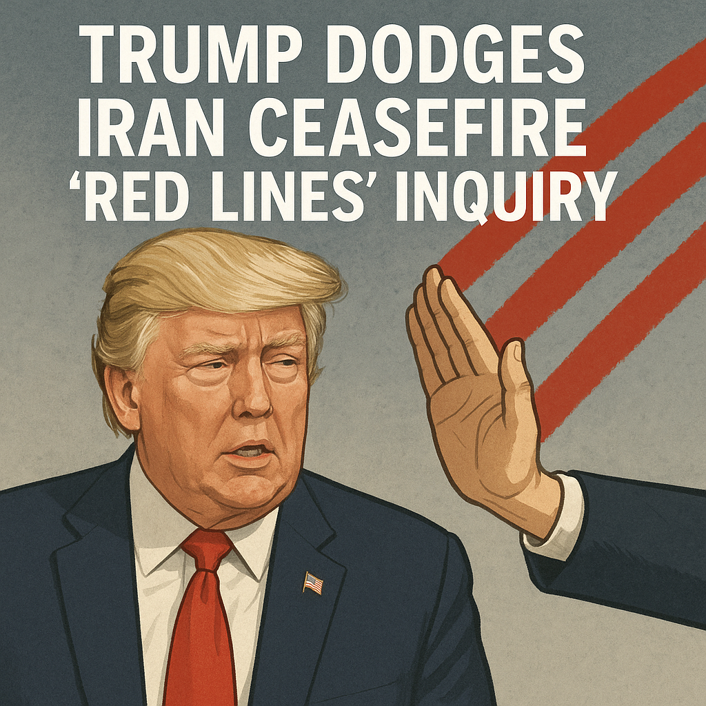 Illustration of Trump Dodges Iran Ceasefire 'Red Lines' Inquiry