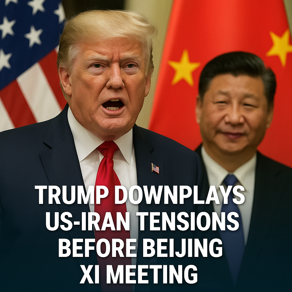 Illustration of Trump Downplays US-Iran Tensions Before Beijing Xi Meeting