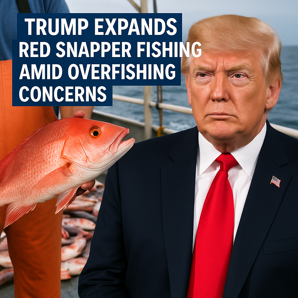 Illustration of Trump Expands Red Snapper Fishing Amid Overfishing Concerns