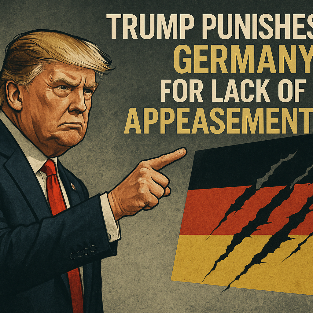 Illustration of Trump Punishes Germany for Lack of Appeasement