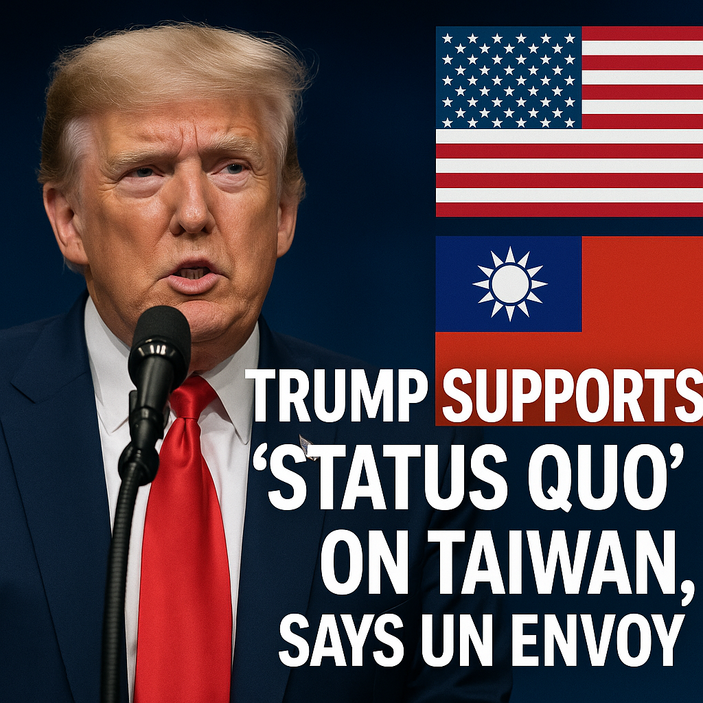 Illustration of Trump Supports 'Status Quo' on Taiwan, Says UN Envoy