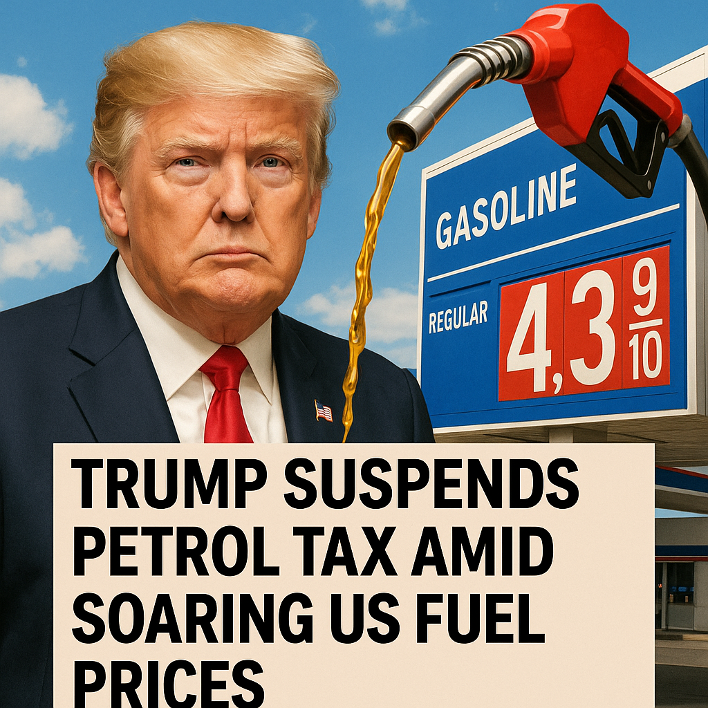 Illustration of Trump Suspends Petrol Tax Amid Soaring US Fuel Prices