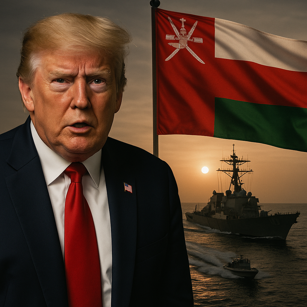 Illustration of Trump Threatens Oman Over Strait of Hormuz Crisis