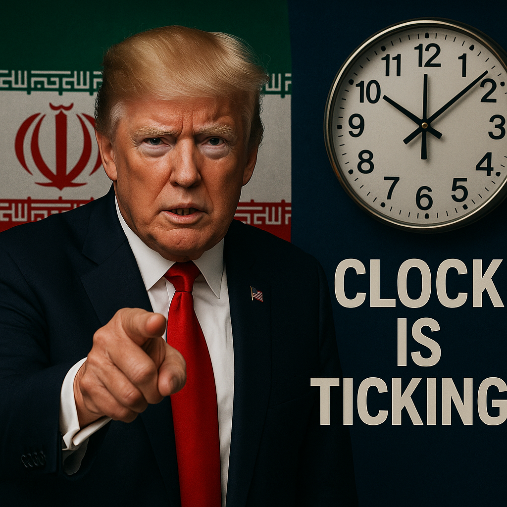 Illustration of Trump Warns Iran: 'Clock Is Ticking' on Rising Tensions