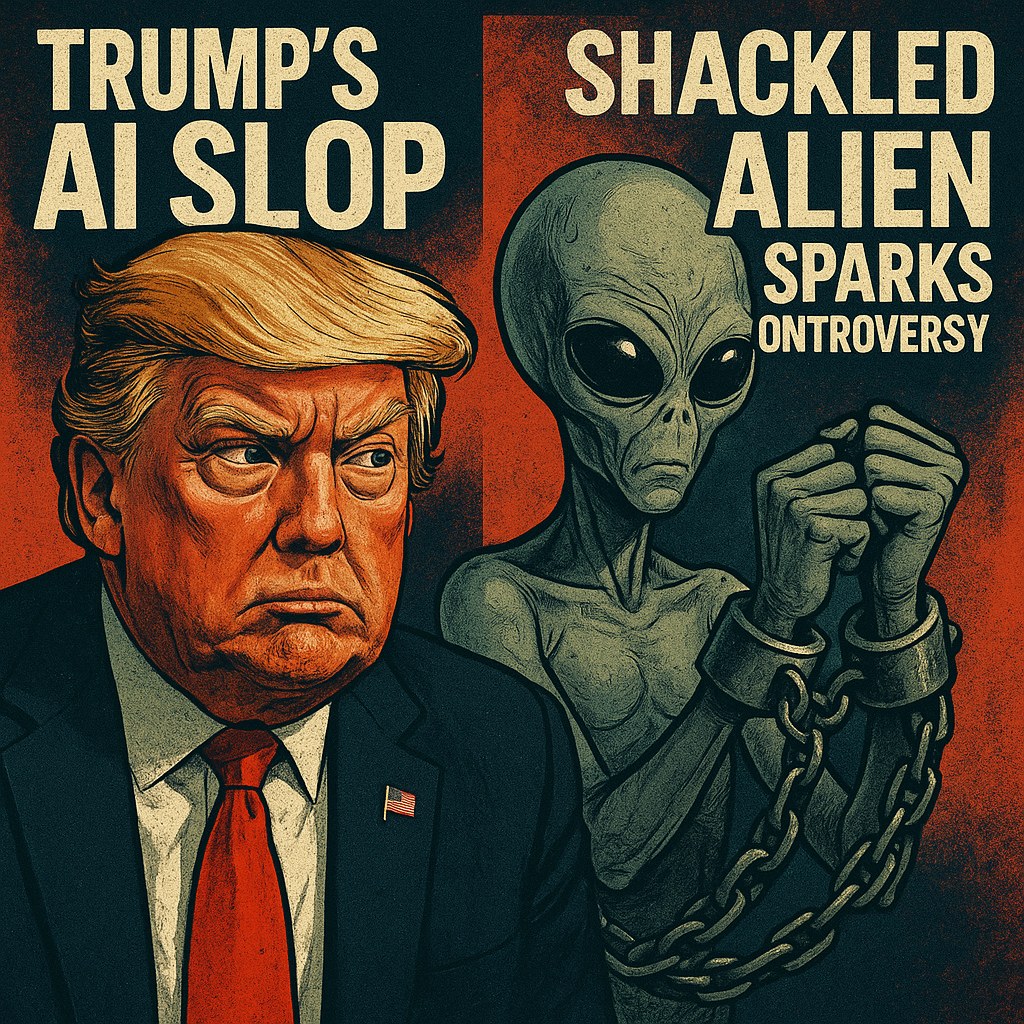 Illustration of Trump's AI Slop: Shackled Alien Sparks Controversy