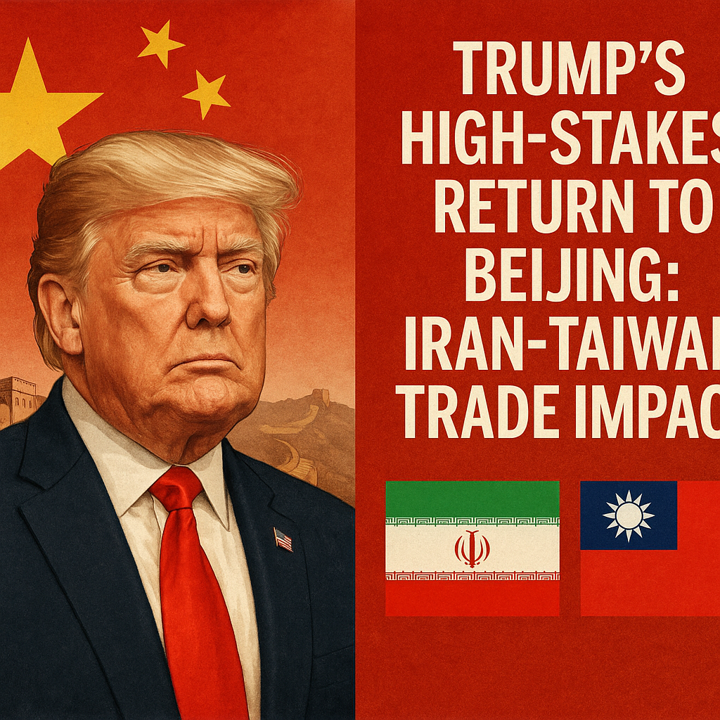 Illustration of Trump's High-Stakes Return to Beijing: Iran-Taiwan Trade Impact
