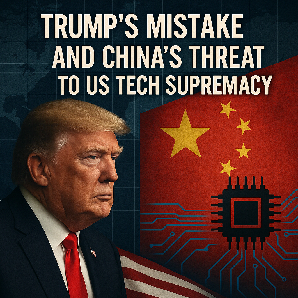 Illustration of Trump's Mistake and China's Threat to US Tech Supremacy