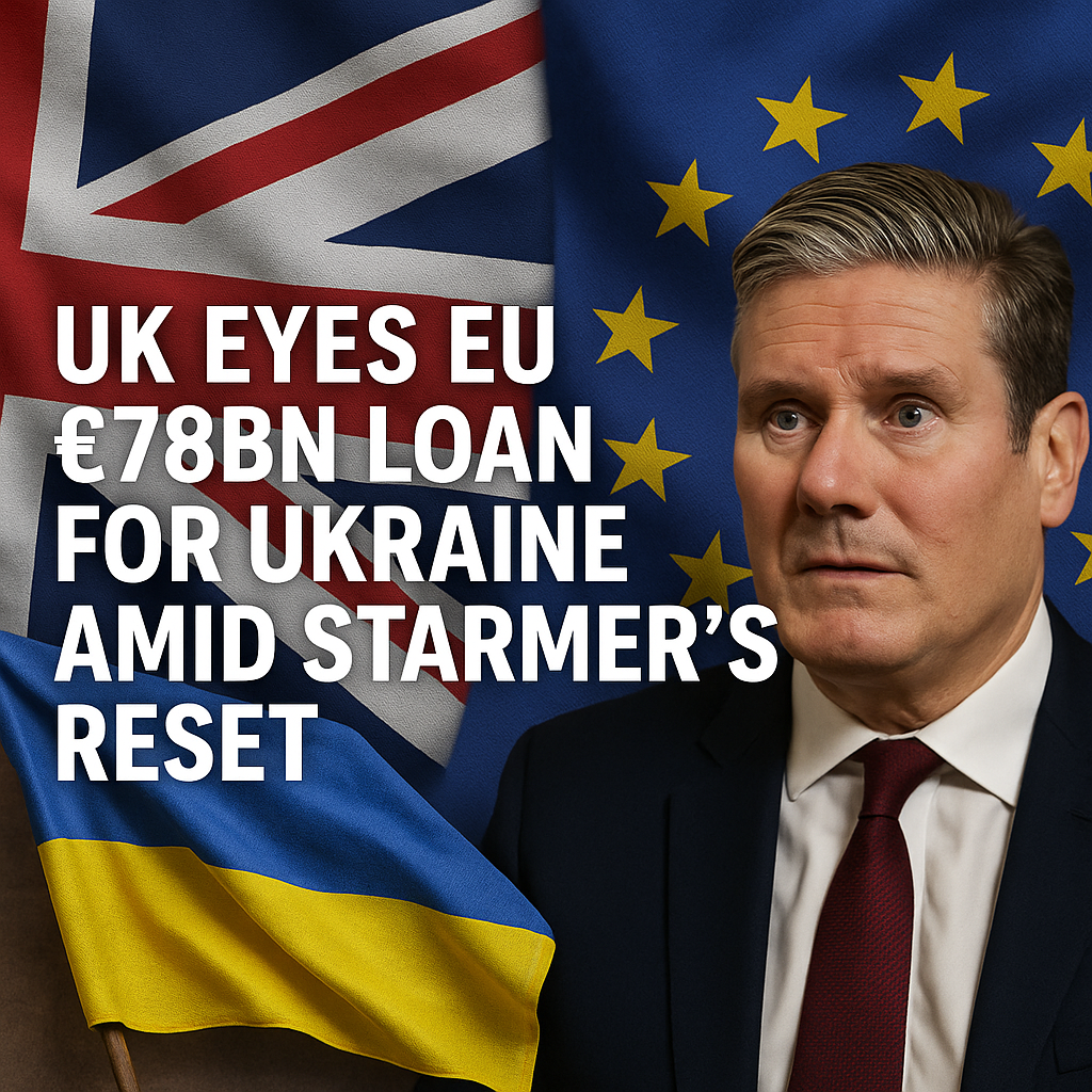 Illustration of UK Eyes EU £78bn Loan for Ukraine Amid Starmer's Reset