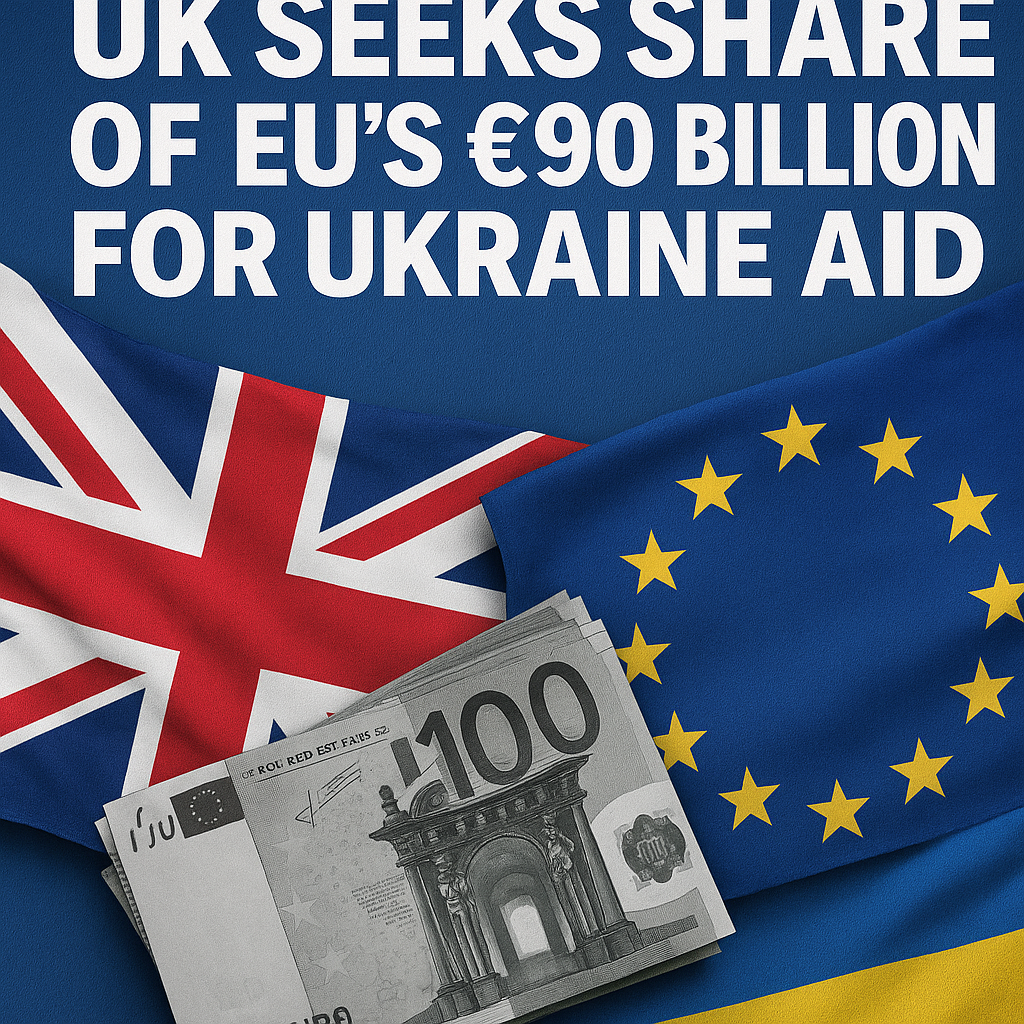 Illustration of UK Seeks Share of EU’s €90 Billion for Ukraine Aid