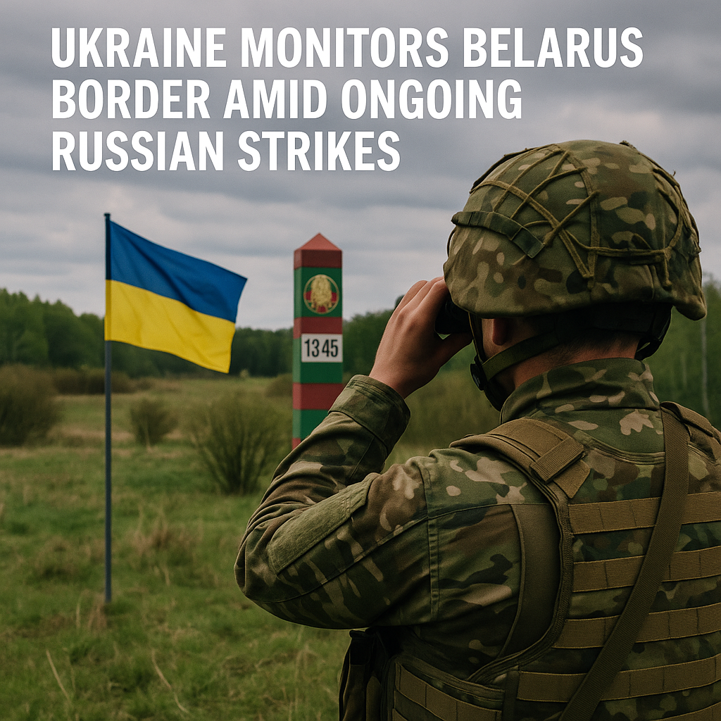 Illustration of Ukraine Monitors Belarus Border Amid Ongoing Russian Strikes