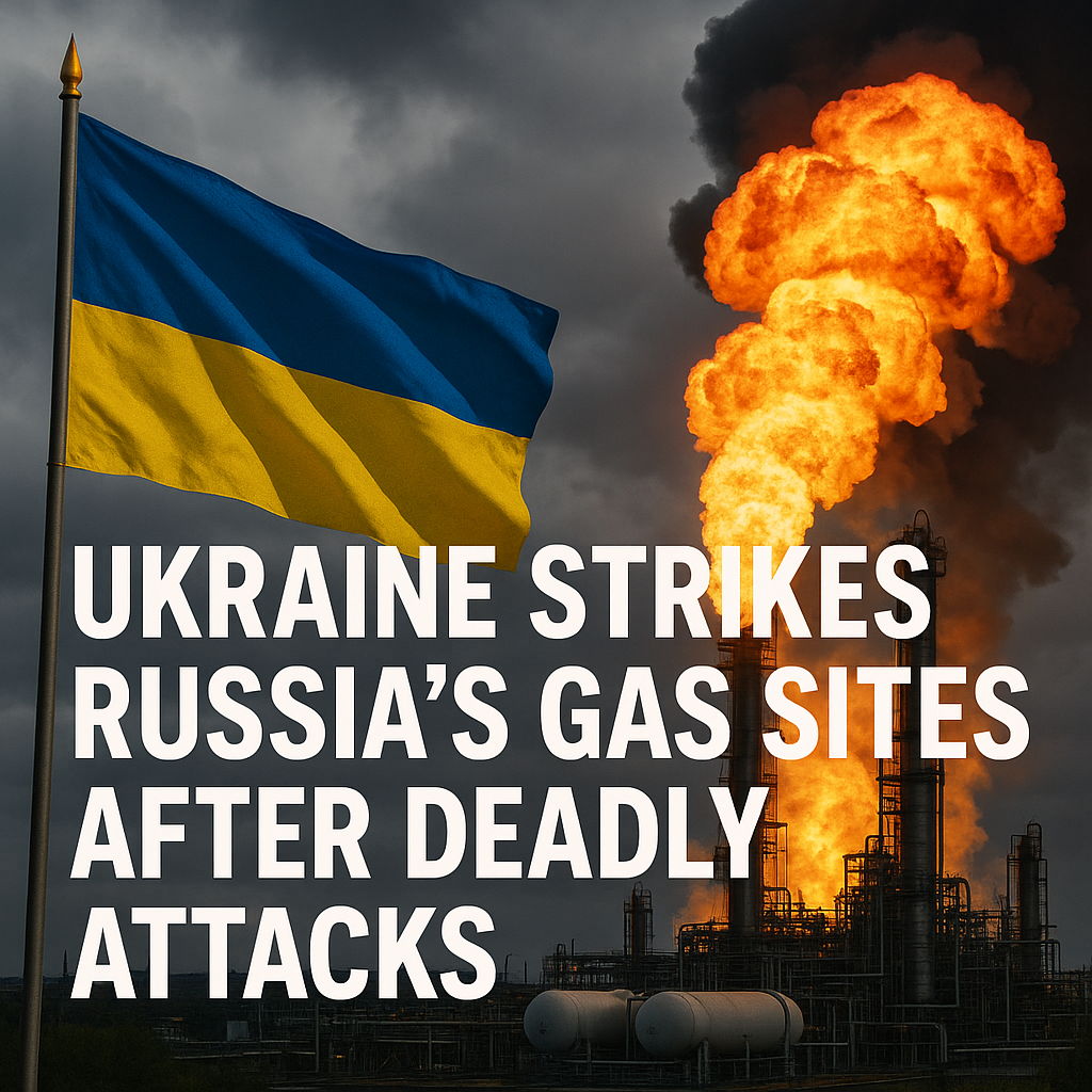 Illustration of Ukraine Strikes Russia's Gas Sites After Deadly Attacks