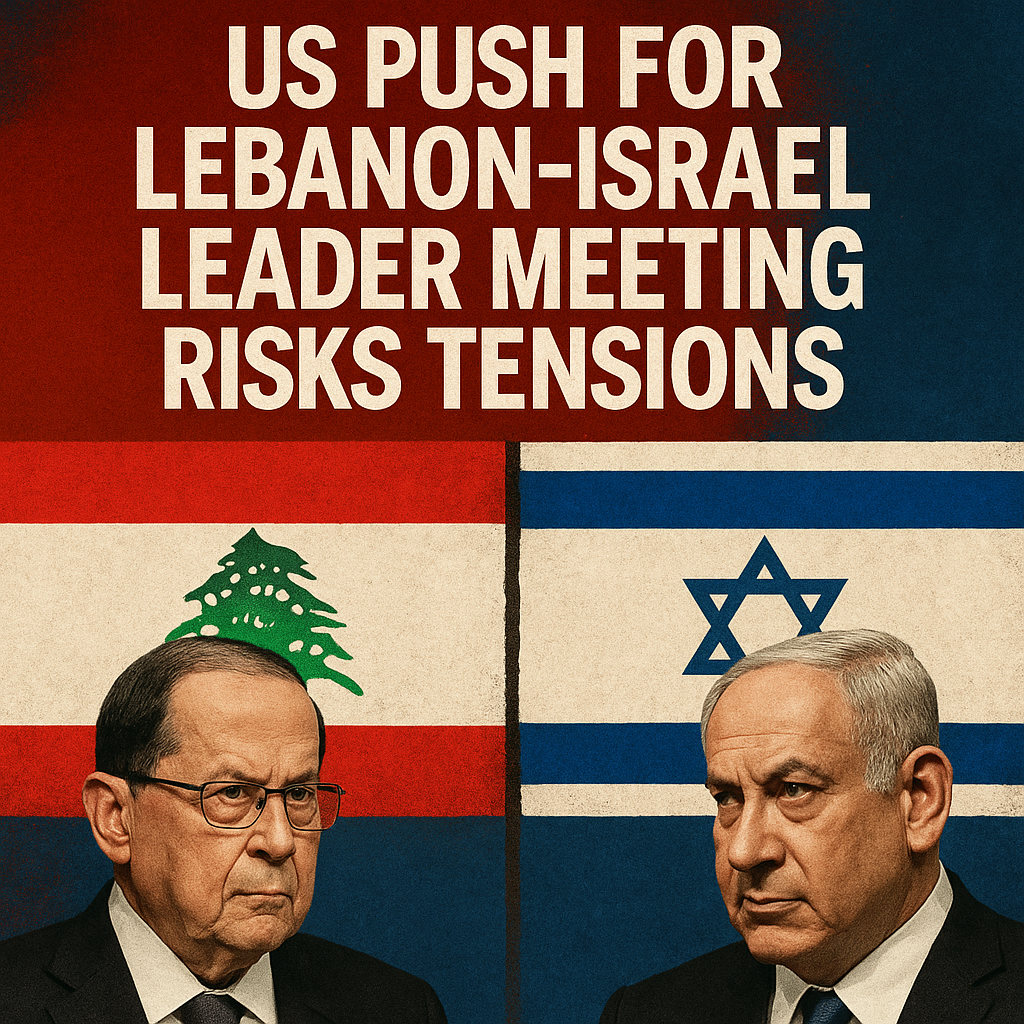Illustration of US Push for Lebanon-Israel Leader Meeting Risks Tensions