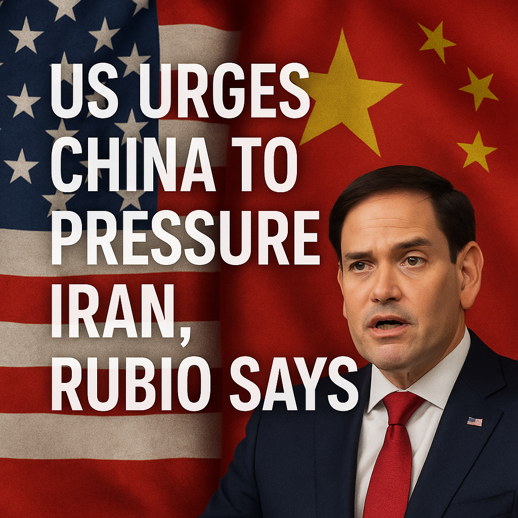 Illustration of US Urges China to Pressure Iran, Rubio Says