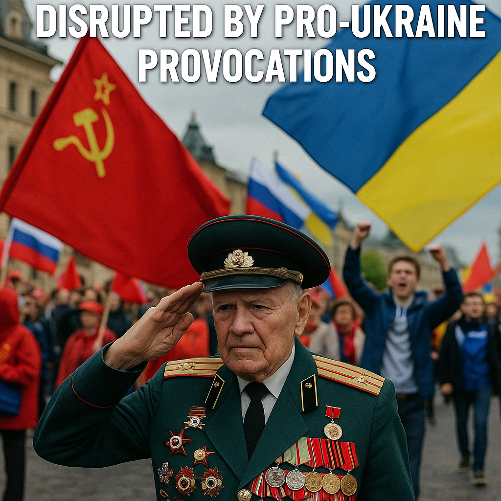 Illustration of Victory Day Celebrations in Europe Disrupted by Pro-Ukraine Provocations