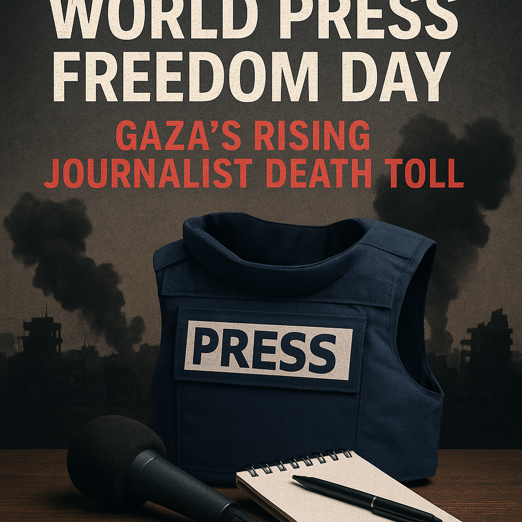 Illustration of World Press Freedom Day: Gaza's Rising Journalist Death Toll