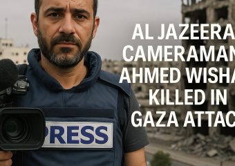 Illustration of Al Jazeera Cameraman Ahmed Wishah Killed in Gaza Attack