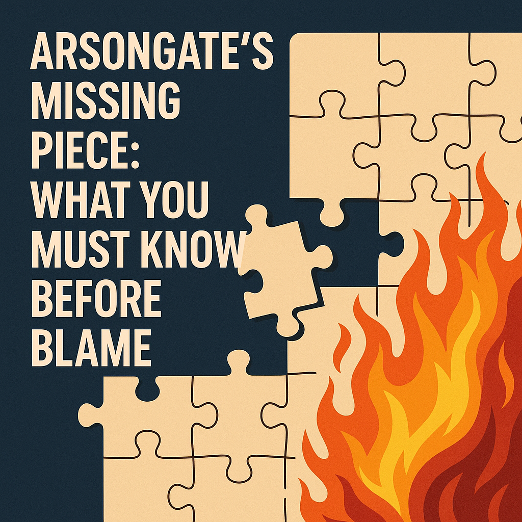 Illustration of Arsongate's Missing Piece: What You Must Know Before Blame