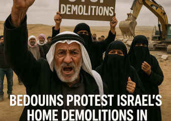 Illustration of Bedouins Protest Israel's Home Demolitions in Negev Desert