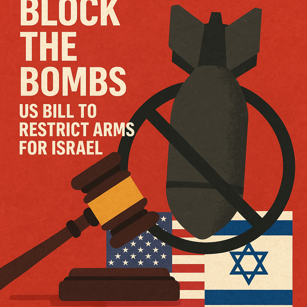 Illustration of Block the Bombs: US Bill to Restrict Arms for Israel