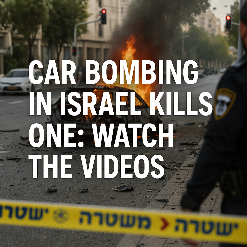 Illustration of Car Bombing in Israel Kills One: Watch the Videos