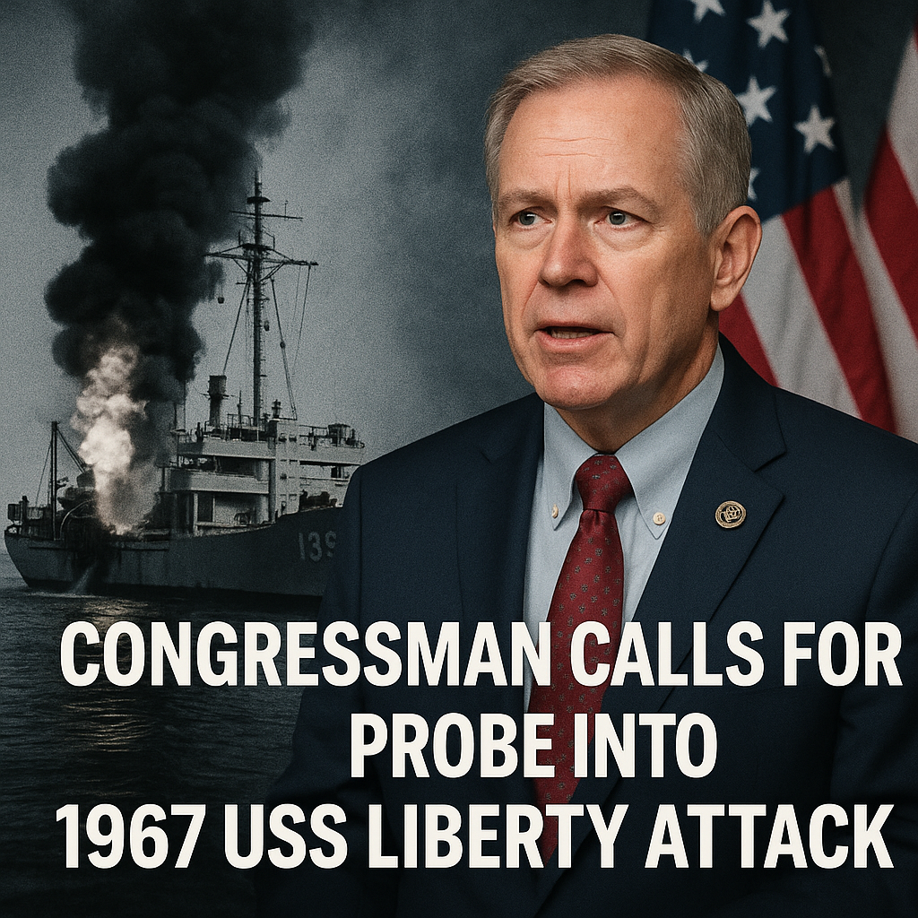 Illustration of Congressman Calls for Probe into 1967 USS Liberty Attack