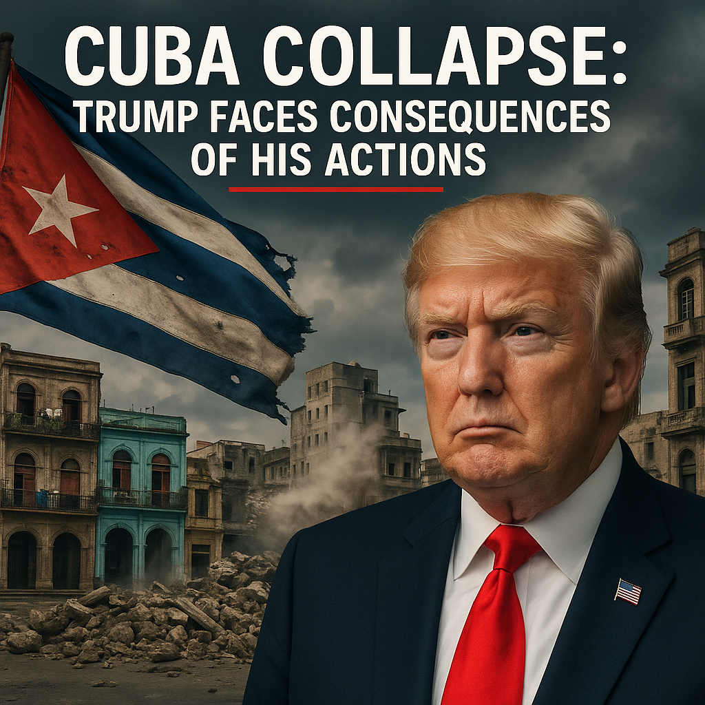 Illustration of Cuba Collapse: Trump Faces Consequences of His Actions