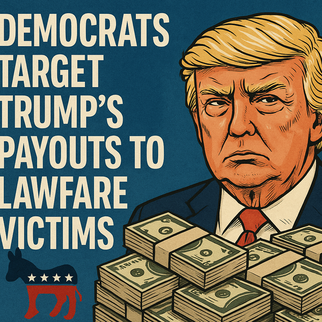 Illustration of Democrats Target Trump’s Payouts to Lawfare Victims