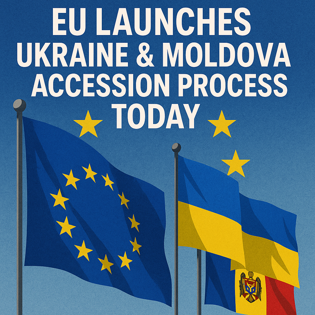 Illustration of EU Launches Ukraine & Moldova Accession Process Today
