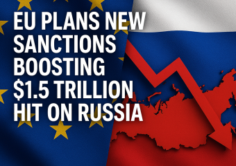 Illustration of EU Plans New Sanctions Boosting $1.5 Trillion Hit on Russia