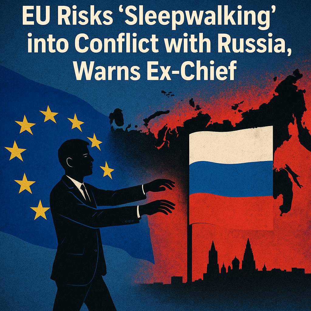 Illustration of EU Risks 'Sleepwalking' into Conflict with Russia, Warns Ex-Chief