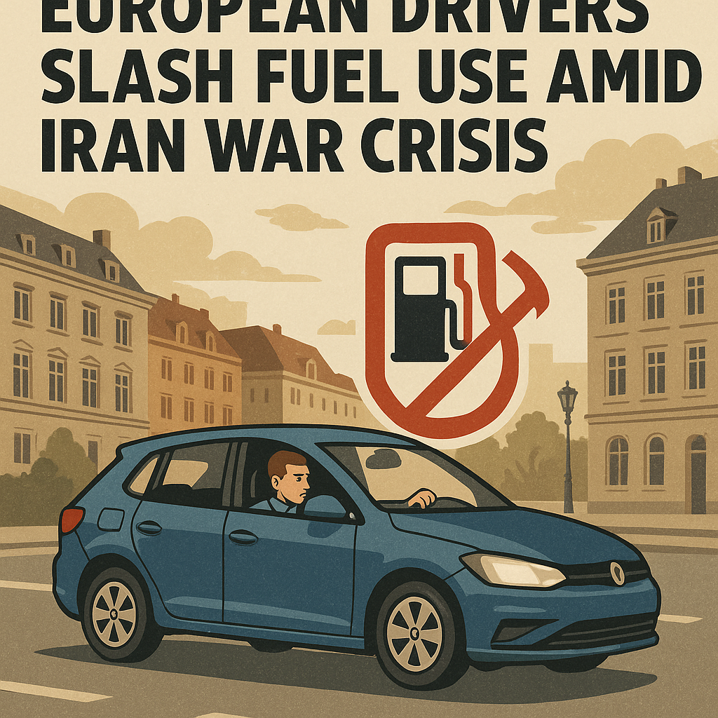 Illustration of European Drivers Slash Fuel Use Amid Iran War Crisis