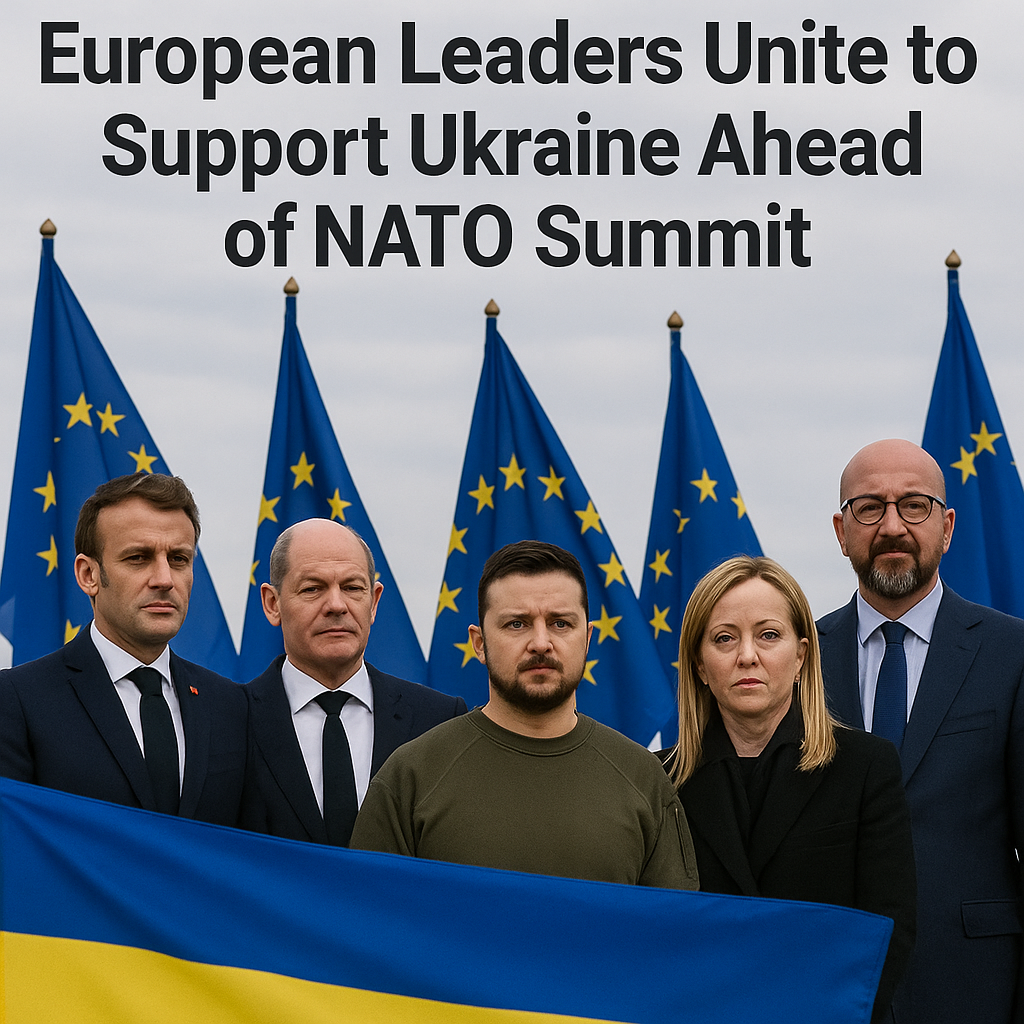 Illustration of European Leaders Unite to Support Ukraine Ahead of NATO Summit